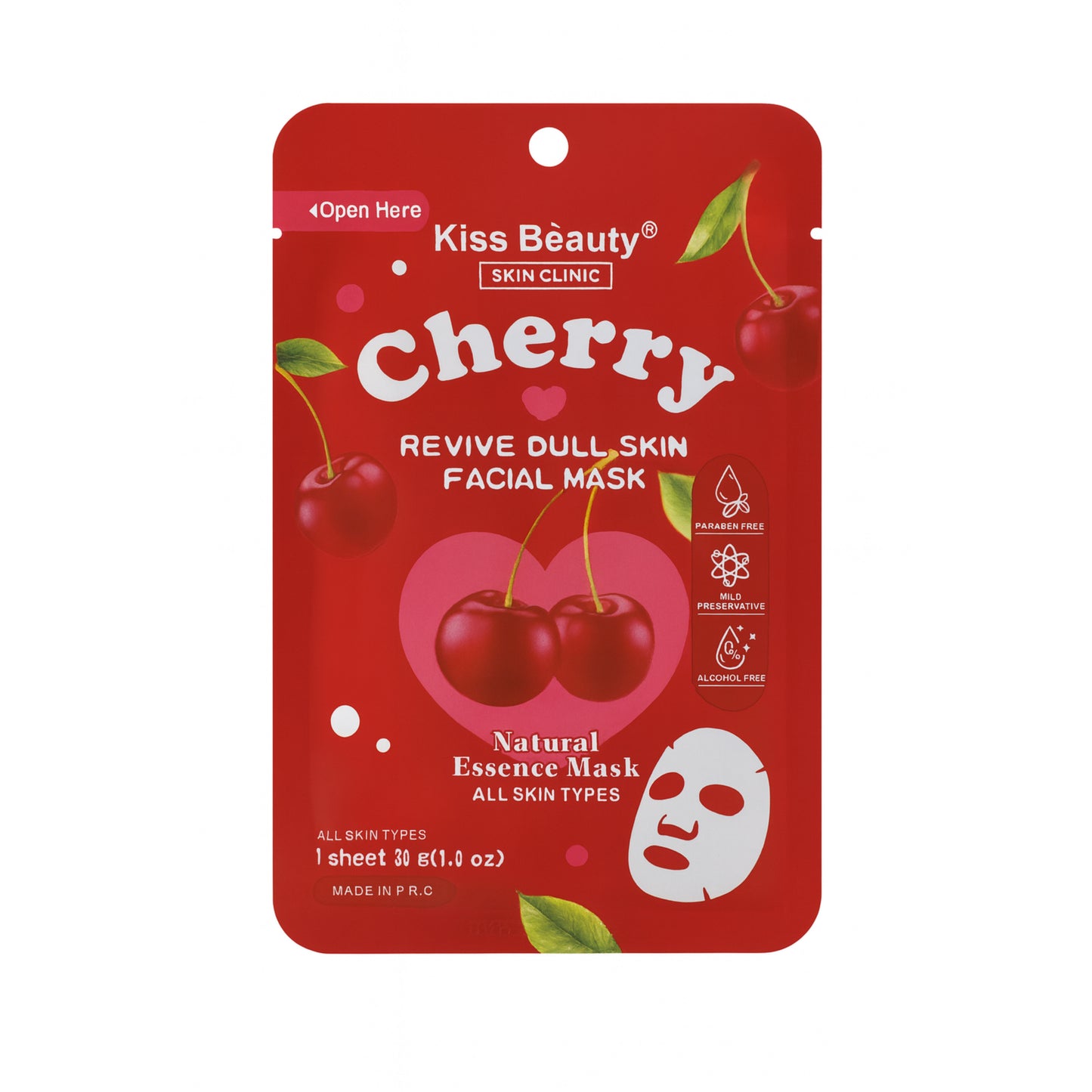 Masca facială Kiss Beauty revitalizantă cu cireșe Cherry 1380-071