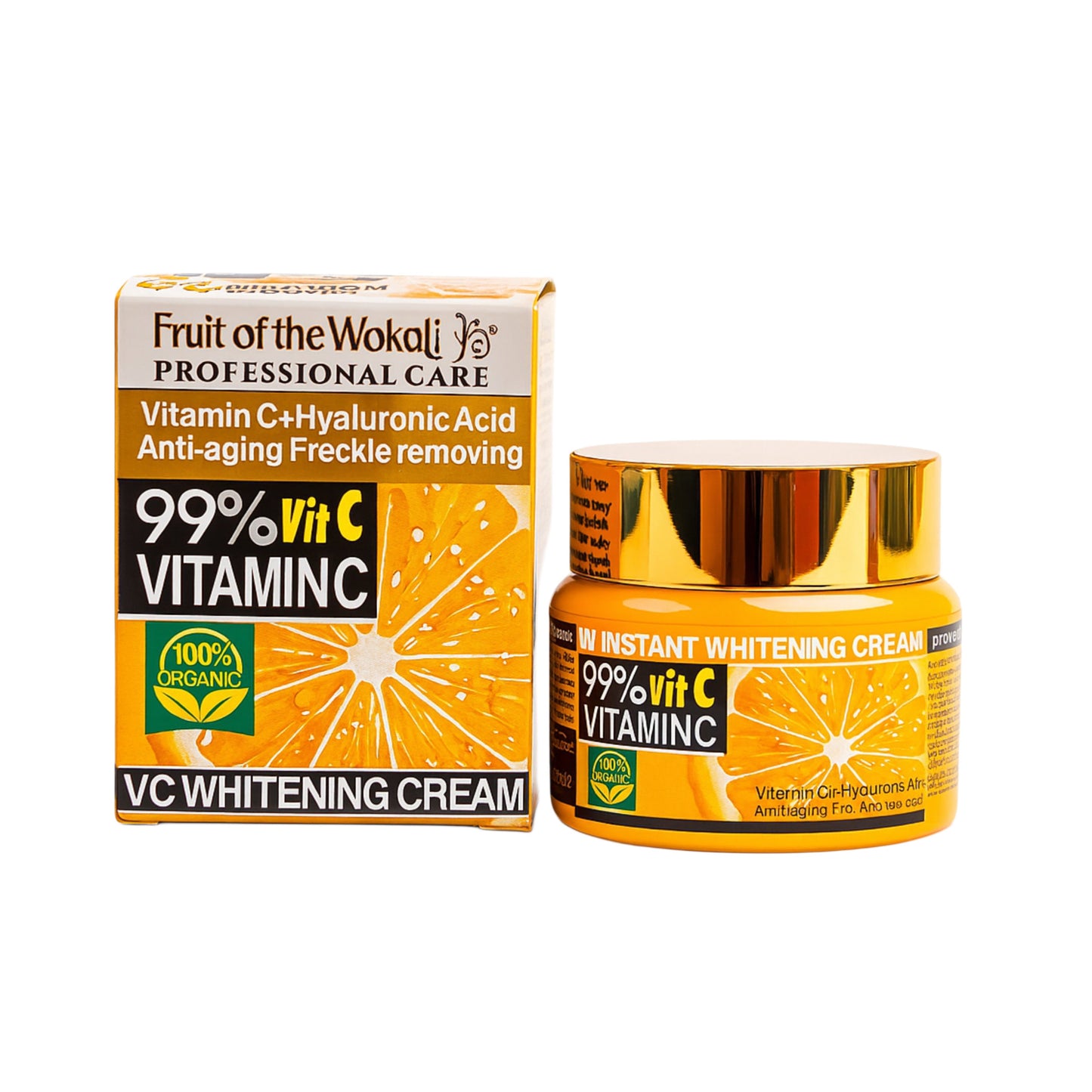 Fruit of the Wokali Cremă Facială Albitoare cu Vitamina C 99% – Anti-aging și Îndepărtarea Pistruilor 50 g. WKL715