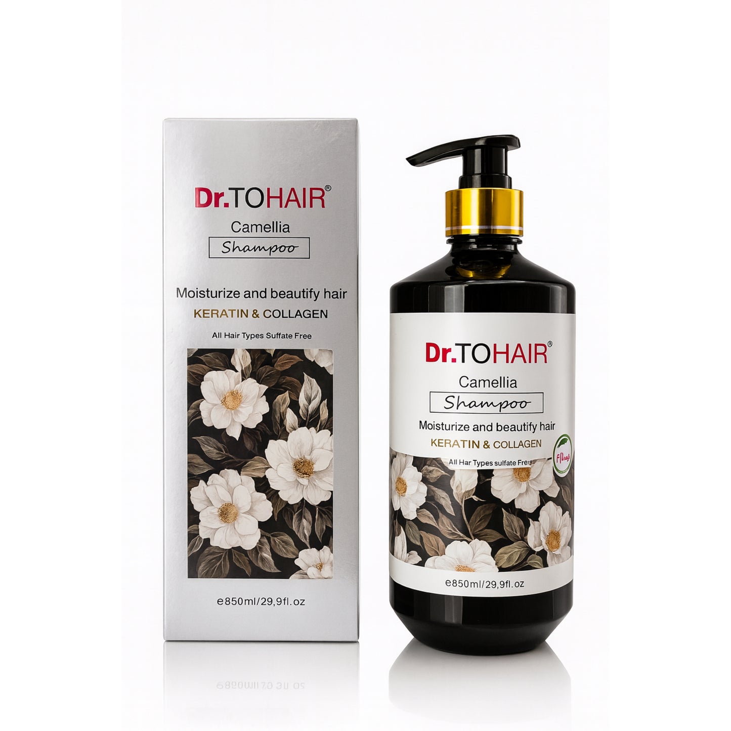 Șampon Dr. TOHAIR Camellia – Keratină & Colagen, 850 ml
