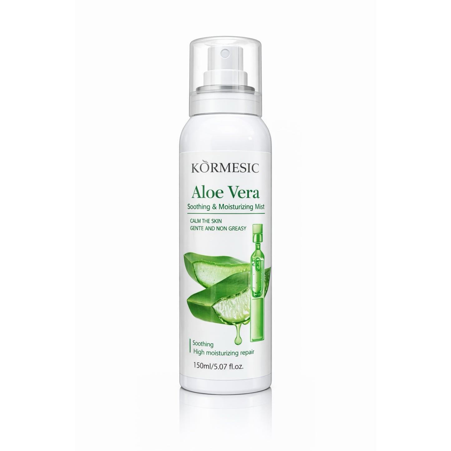 Kormesic Aloe Vera Soothing & Moisturizing Mist 150ml bottle, skincare import cosmetic.