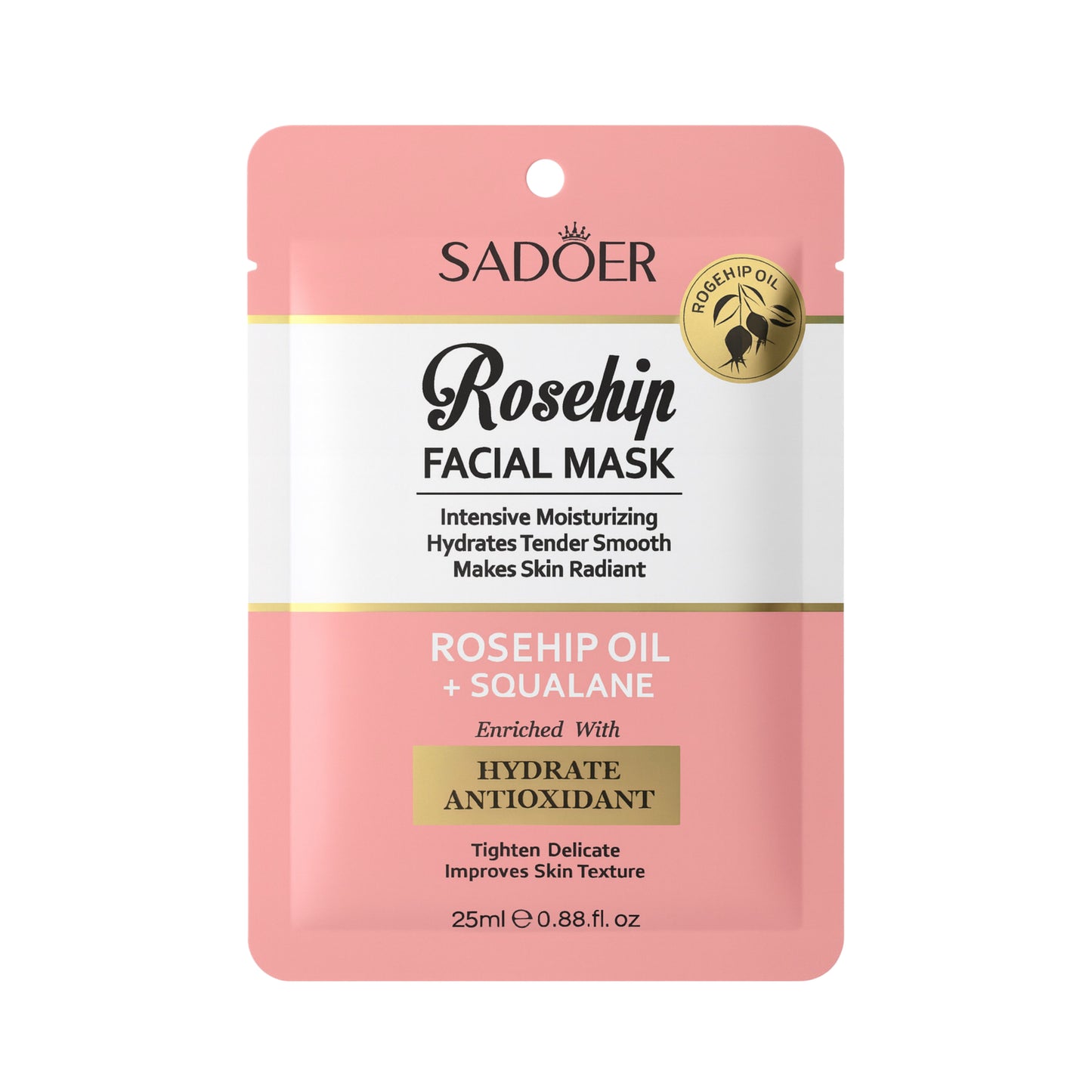 Masca facială SADOER hidratantă cu ulei de măceșe și squalan SD50816