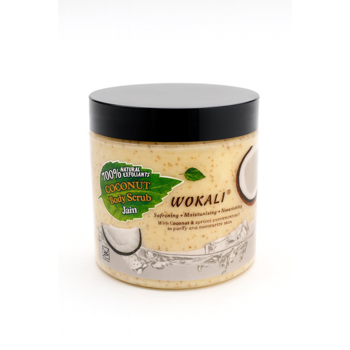 Exfoliant fața și corp Wokali Coconut Body Scrub Jam 500ml WKL369