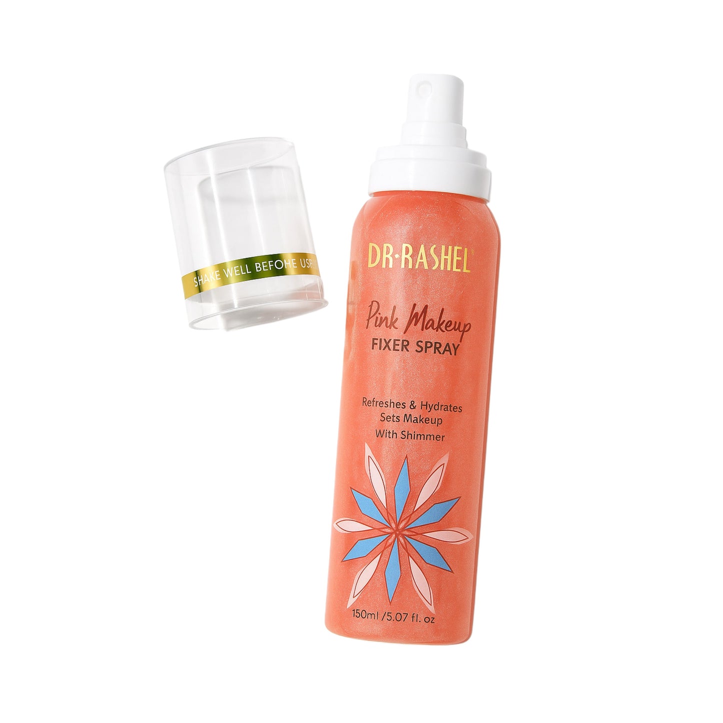 DR.RASHEL Pink Makeup Fixer Spray cu Shimmer – 150 ml DRL1709