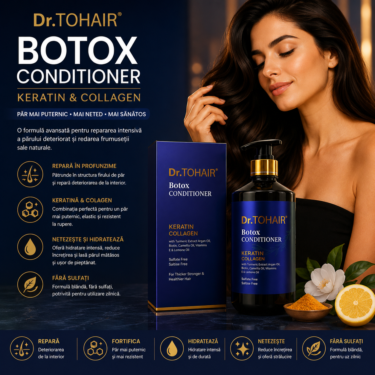 Балсам Dr. TOHAIR Botox – Кератин и Колаген, 850 мл