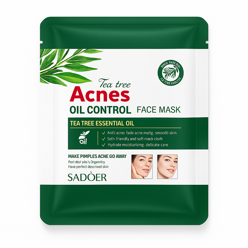 Mască facială Sadoer anti-acnee cu extract de arbore de ceai, 25 g. SD35547