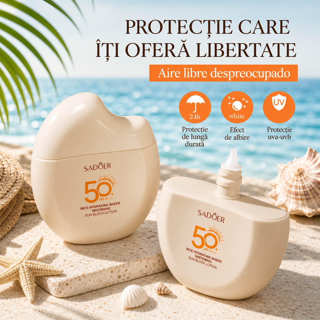 SADOER Избелващ крем с оризов екстракт SPF 50+ 60 г SD51615