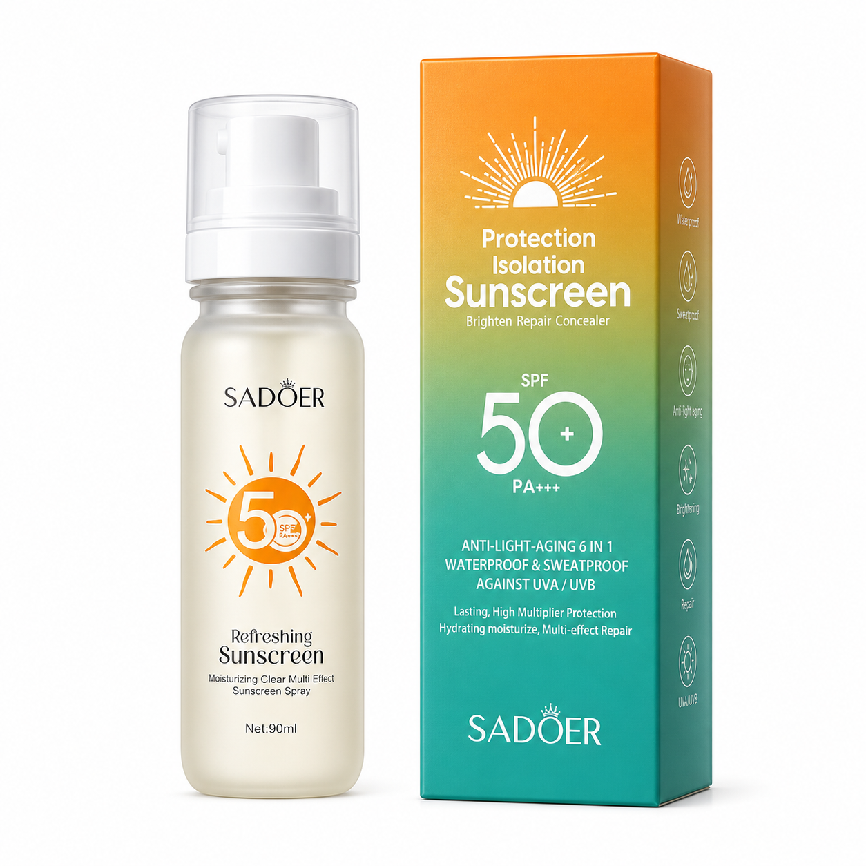 SADOER ОХЛАЖДАЩ СПРЕЙ ЗА СЛЪНЦЕЗАЩИТА SPF 50+ 90ml SD07873