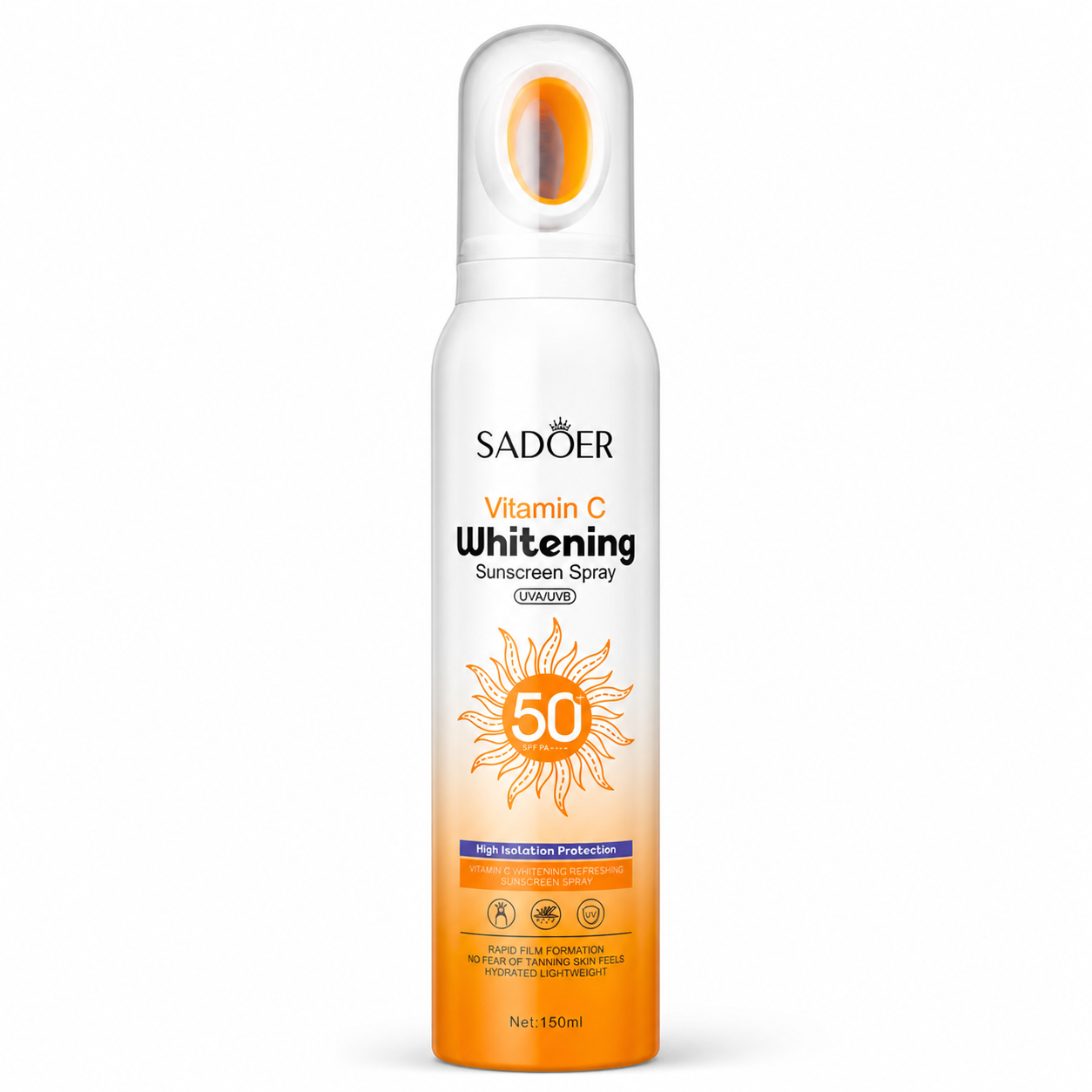 SADOER Слънцезащитен спрей с витамин C, избелващ SPF 50+ PA+++ 150ml SD12600