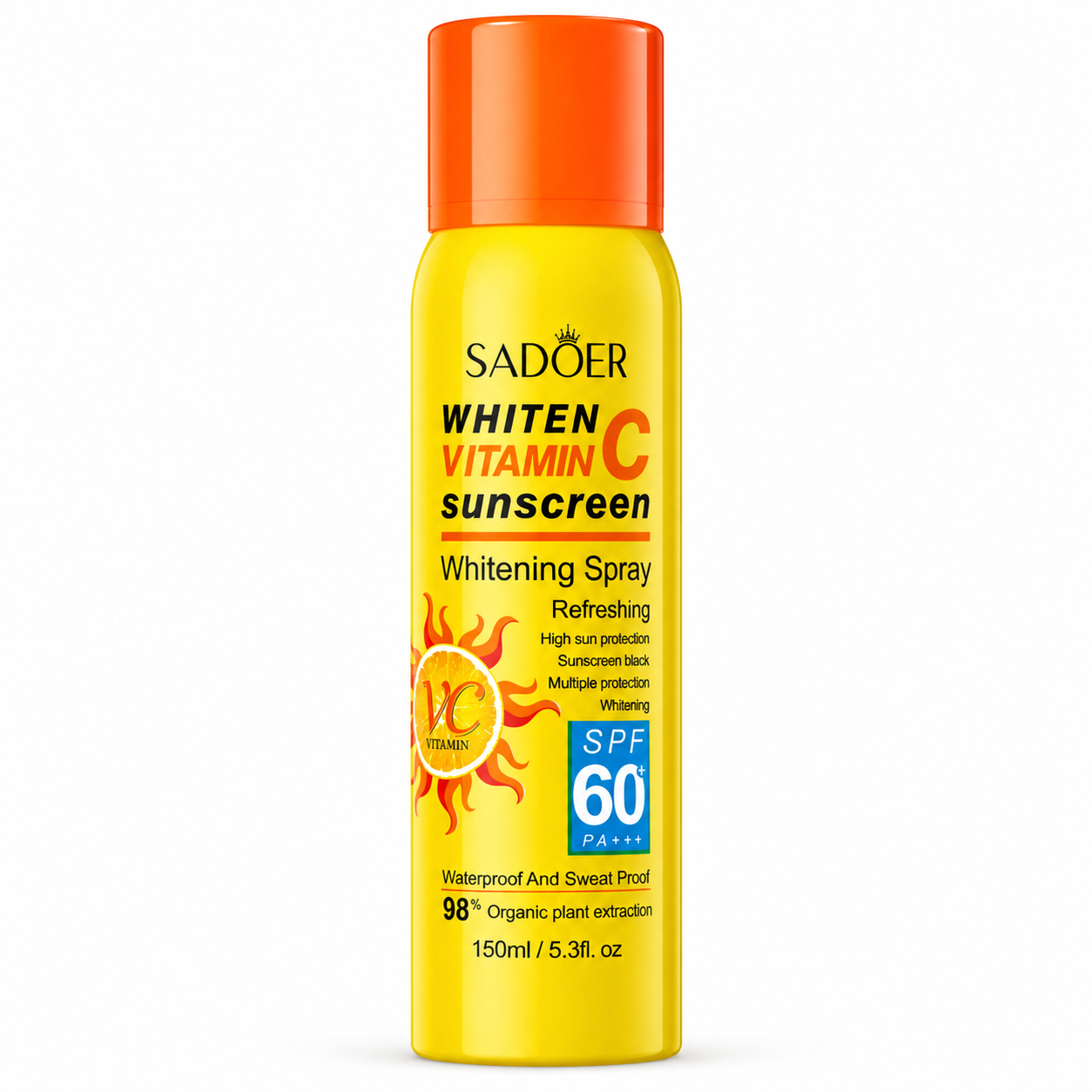 SADOER Избелващ слънцезащитен спрей с витамин С SPF 60+ PA+++ 150 мл SD37428
