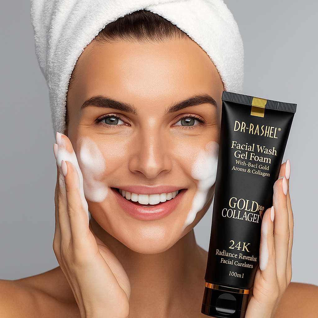 Cleansing gel with gold and collagen 24K Gold Collagen - Dr Rashel Wash Gel Foam Cleanser 100 ml. DRL1173