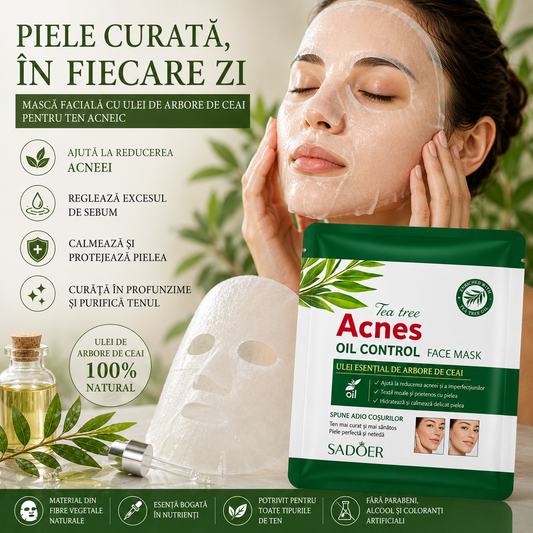 Mască facială Sadoer anti-acnee cu extract de arbore de ceai, 25 g. SD35547