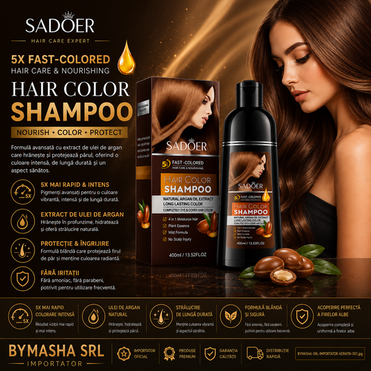 Sadoer – Оцветяващ шампоан Кафяв с арганово масло 400 мл SD71723