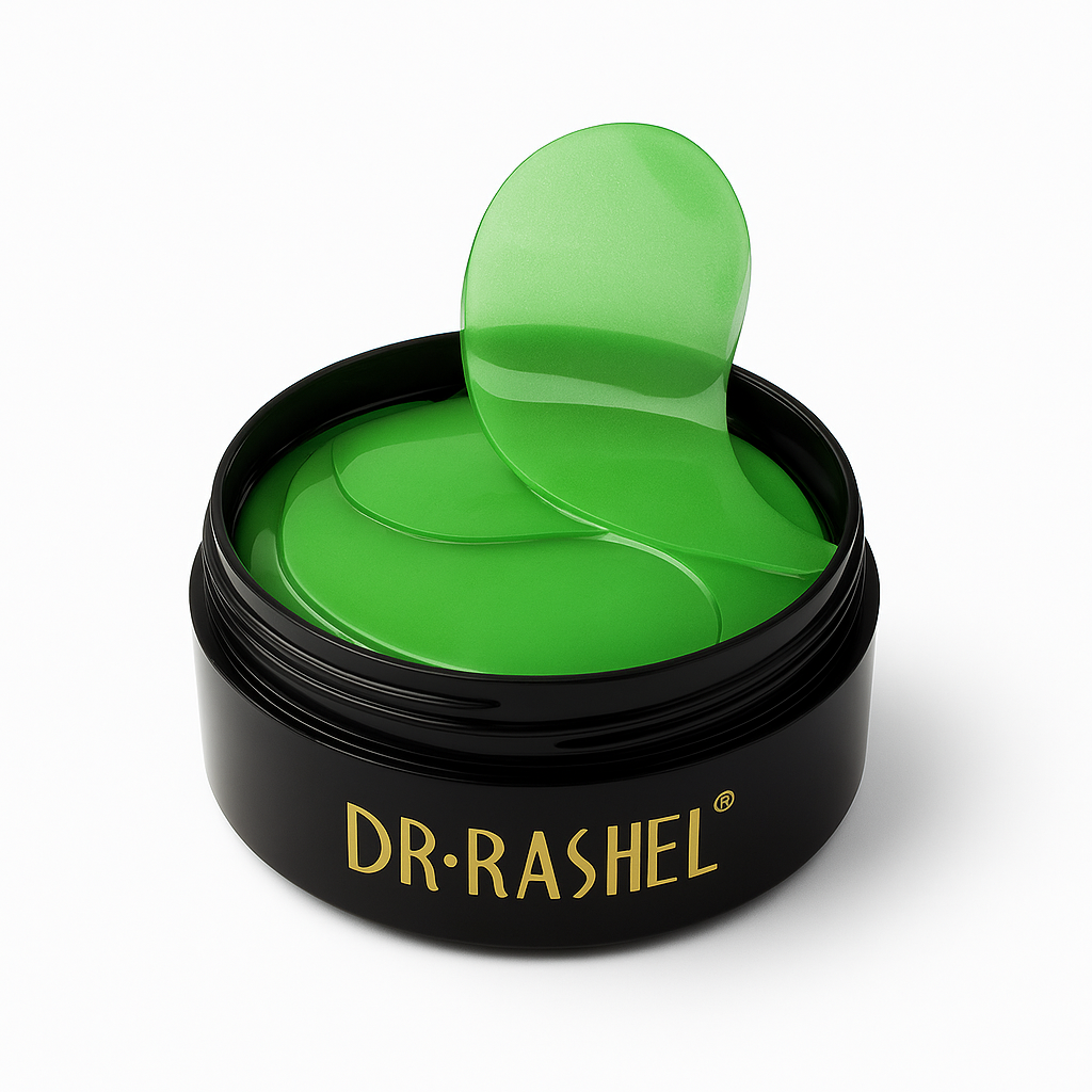 DR.RASHEL green eye patches in black cosmetic jar, skincare product for import cosmetice