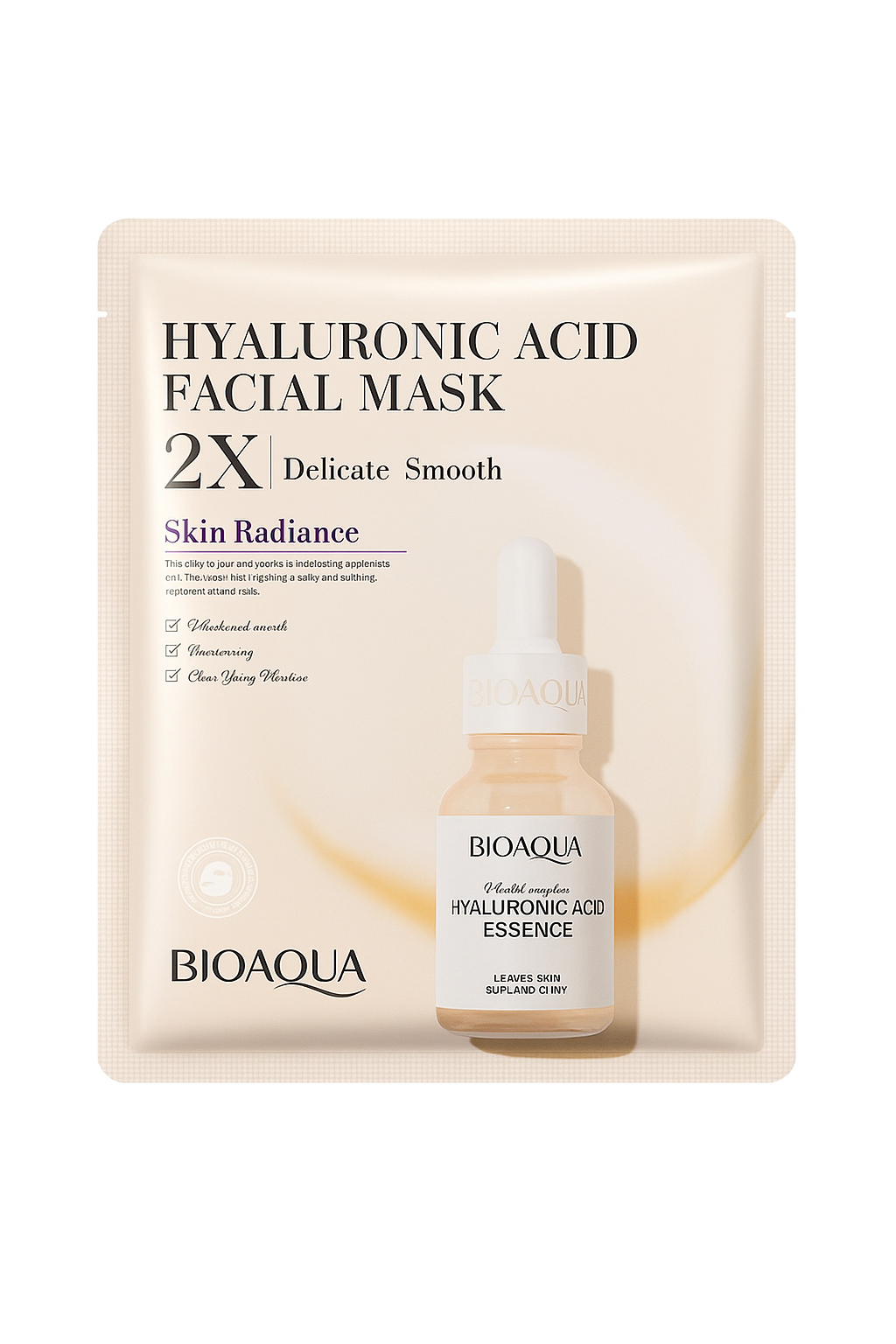 Bioaqua – Mască tip fașă 2x cu acid hialuronic, 30 g BQY38647