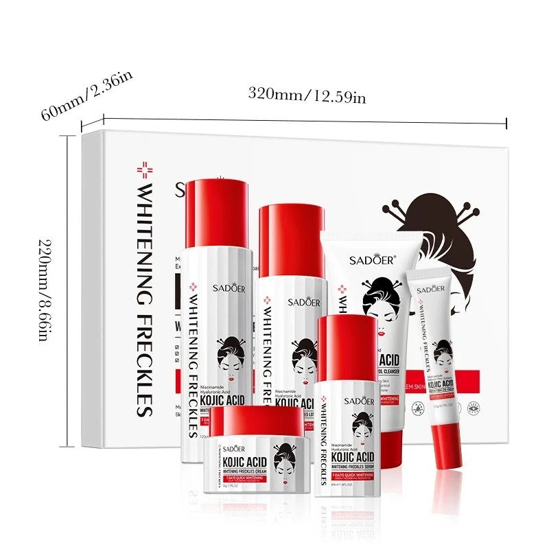 SADOER Kojic Acid – Set cadou cu 6 produse pentru estomparea petelor pigmentare și uniformizarea tenului
