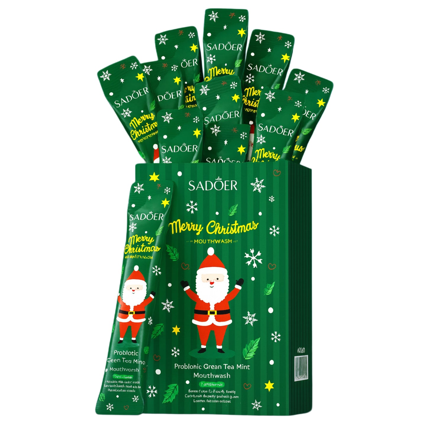 SADOER – Apă de gură cu Ceai Verde și Mentă (Ediție de Crăciun) 10g X 20buc