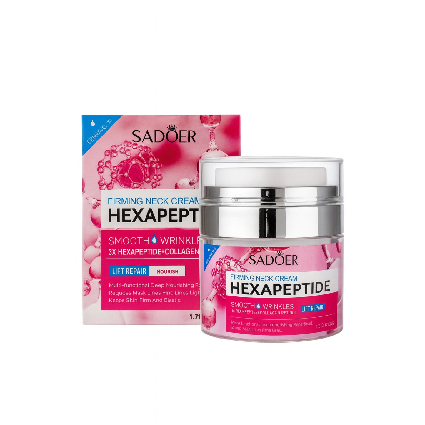 Cremă pentru gât fermizantă și antirid – Sadoer Hexapeptide Firming Neck Cream 3x Hexapeptide + Collagen SD02402