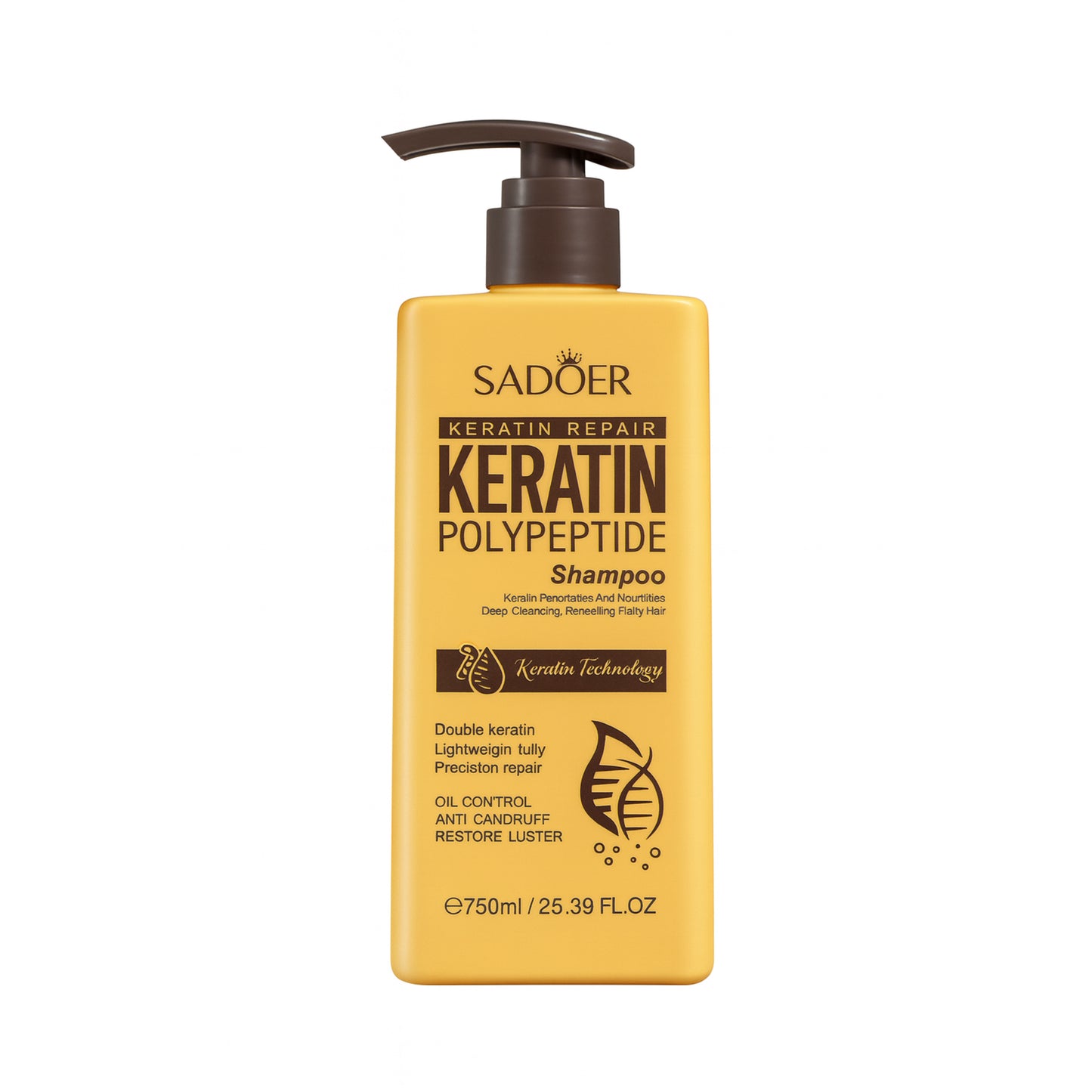 Șampon reparator cu keratină și polipeptide – SADOER Keratin Polypeptide Shampoo 750 ml SD14061