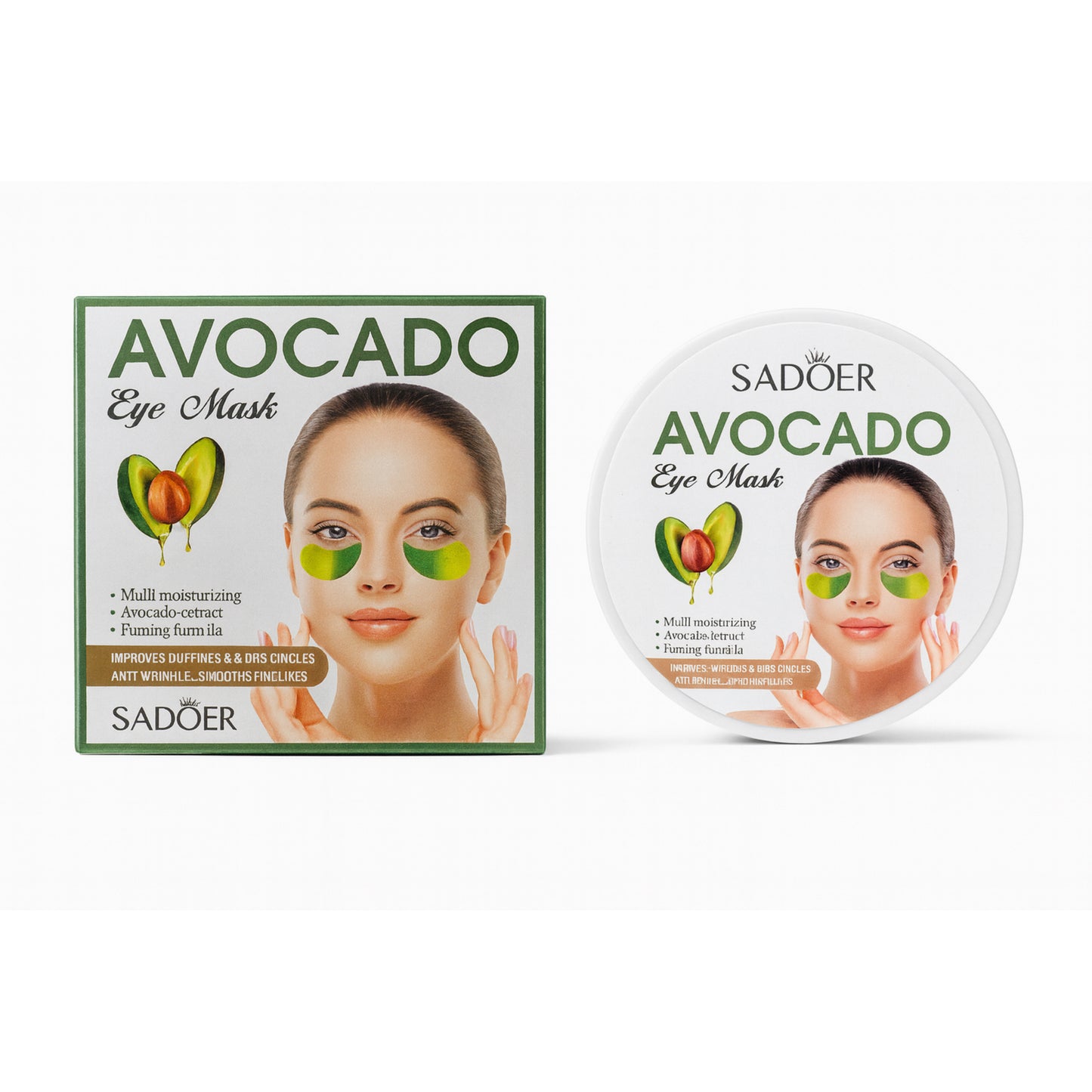 Mască pentru ochi cu avocado – Sadoer Avocado Eye Mask 60 bucăți / 80 g SD95275