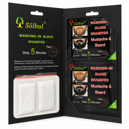 Sólbol Washing-In Black Shampoo pentru colorarea a mustății și bărbii
