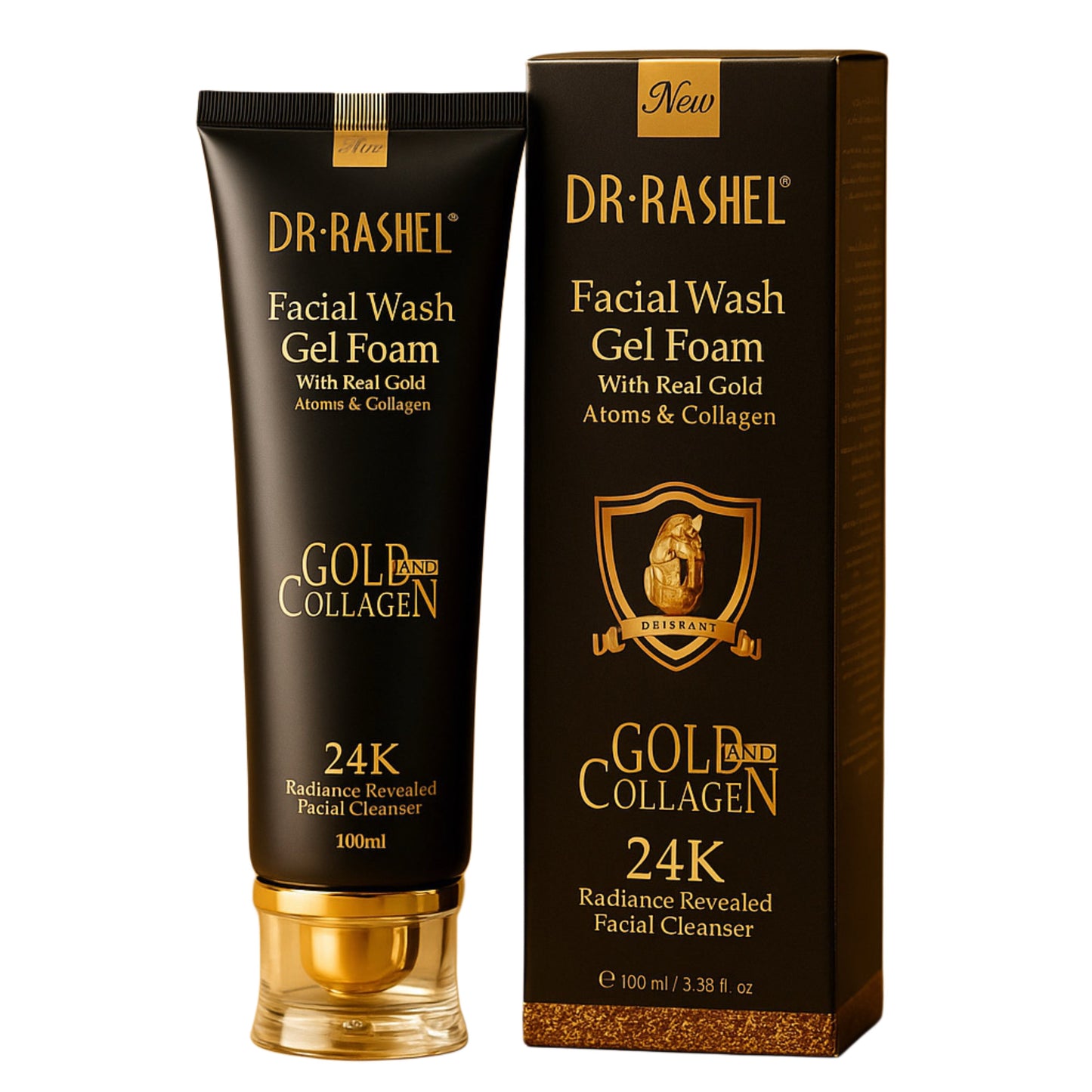 Gel de curatare cu aur si colagen 24K Gold Collagen - Dr Rashel Wash Gel Foam Cleanser 100 ml.  DRL1173