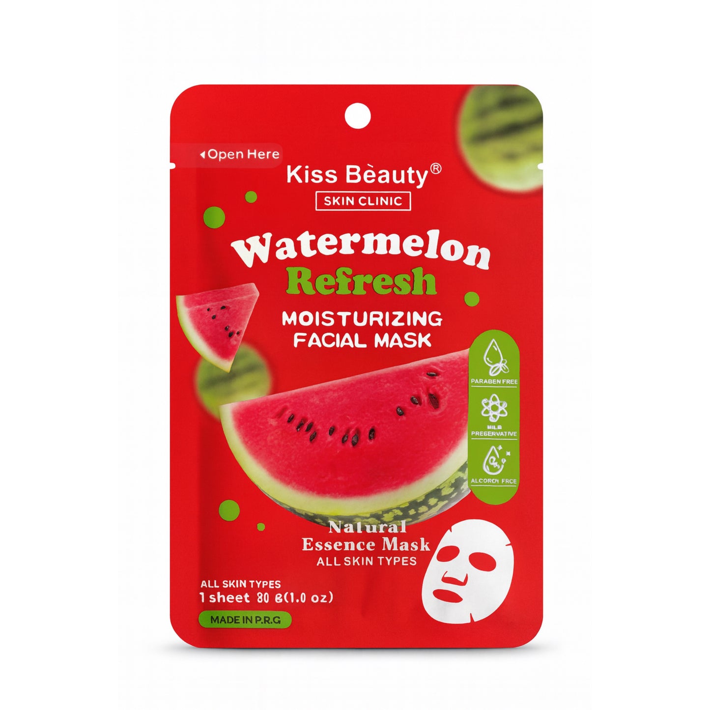 Mască facială hidratantă cu Pepene Roșu Kiss Beauty – 30 g 1380-07H