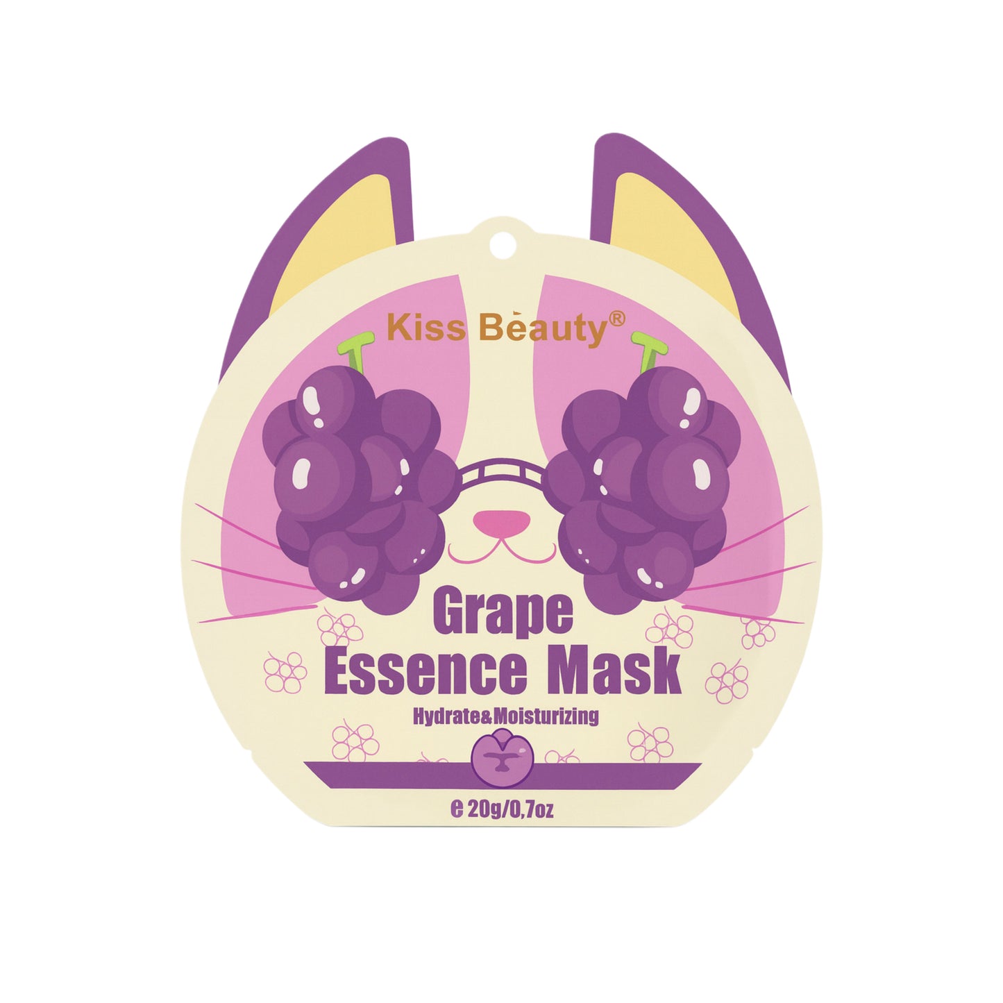 Mască facială hidratantă cu Struguri Kiss Beauty – 20 g 1483-03F