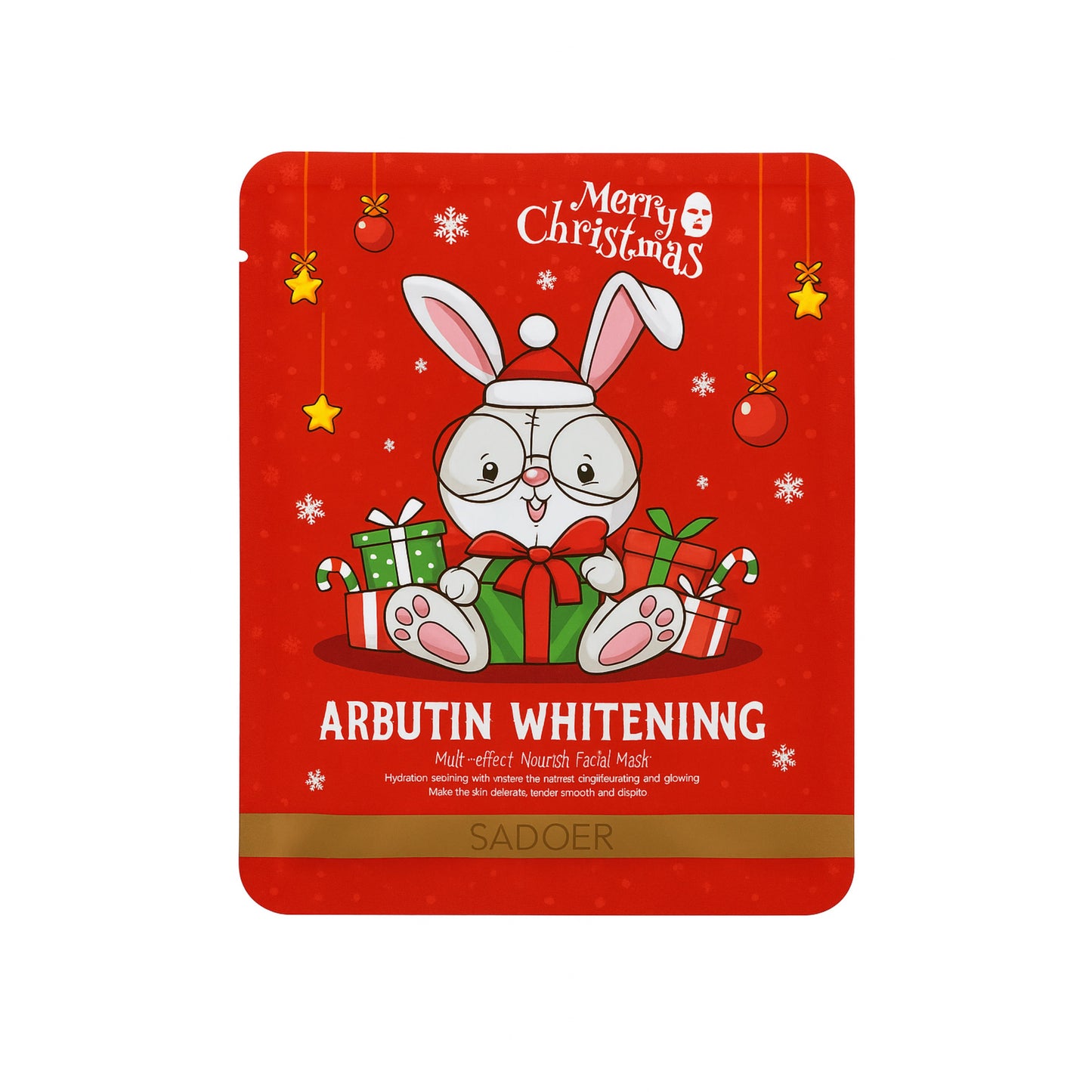 SADOER Mască facială iluminatoare cu Arbutin – Ediție de Crăciun 🎄✨
