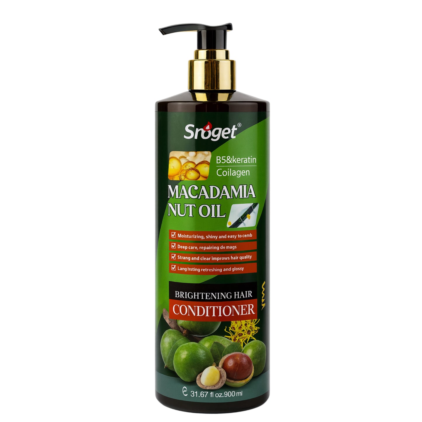 Sroget Macadamia Nut Oil Hair Conditioner with Collagen