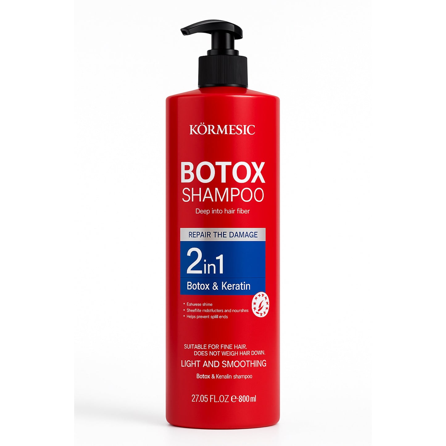 KÖRMESIC Botox Șampon 2 în 1 – Botox & Keratin 800 ml