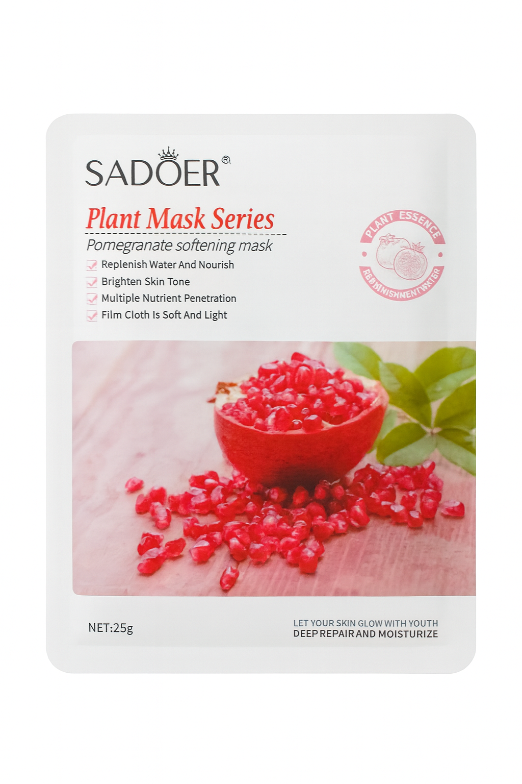 Masca facială SADOER hidratantă cu rodie  SD80603