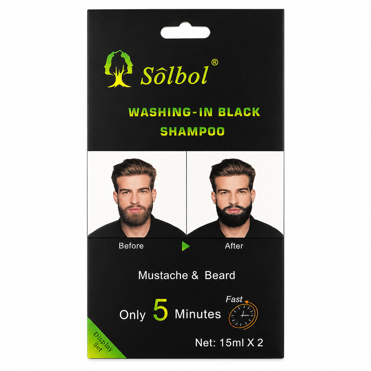 Sólbol Washing-In Black Shampoo pentru colorarea a mustății și bărbii