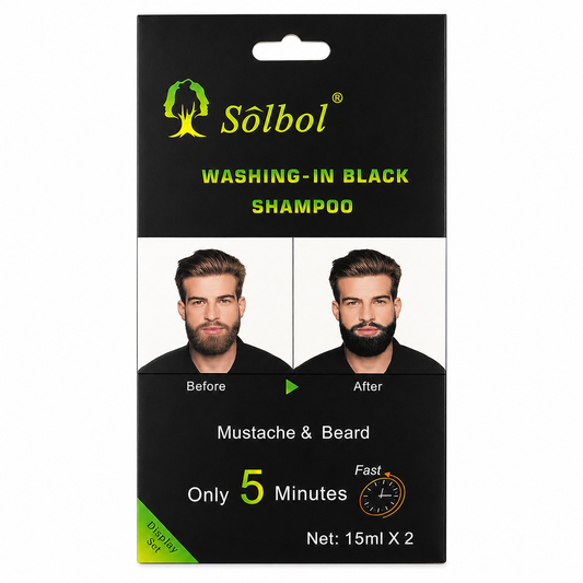 Sólbol Washing-In Black Shampoo pentru colorarea a mustății și bărbii