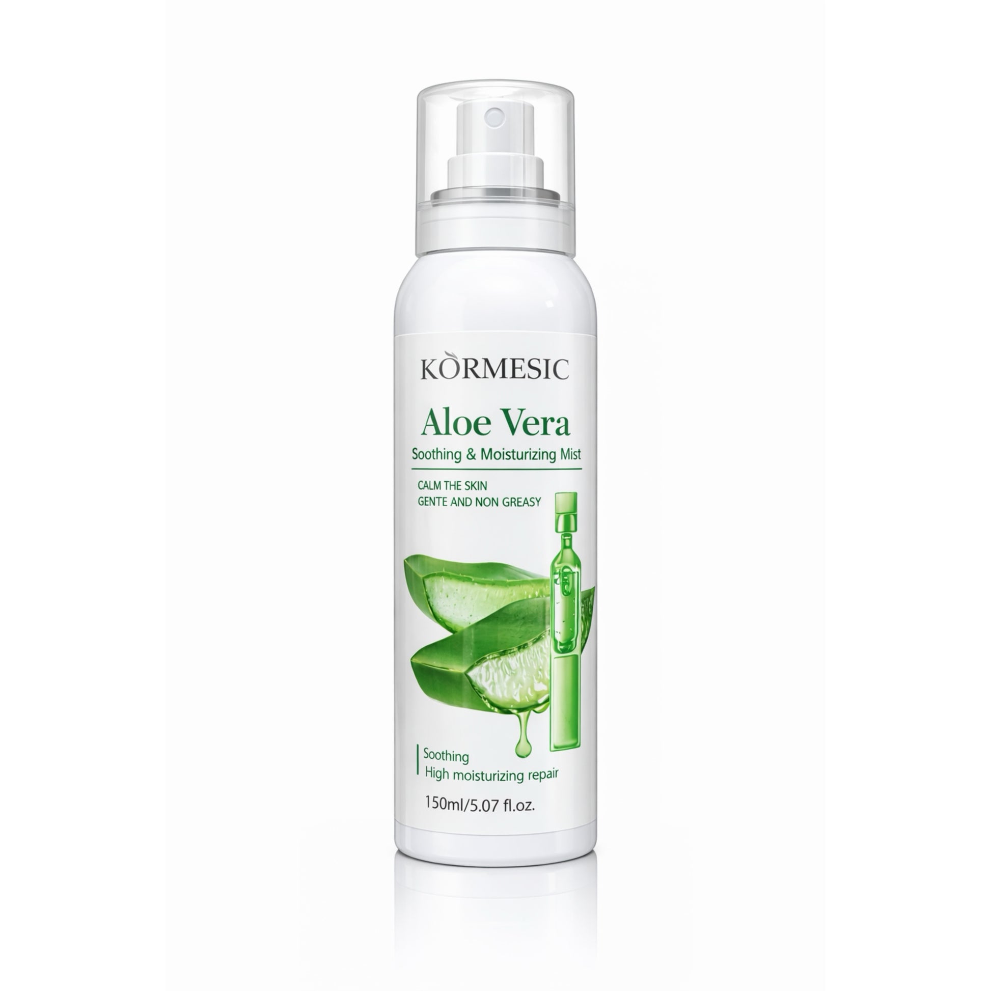 Kormesic Aloe Vera Soothing & Moisturizing Mist 150ml bottle, skincare import cosmetic.
