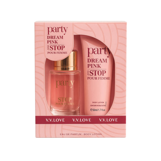 V.V. LOVE Party Dream Pink and Stop Pour Femme Eau de Parfum și o loțiune de corp