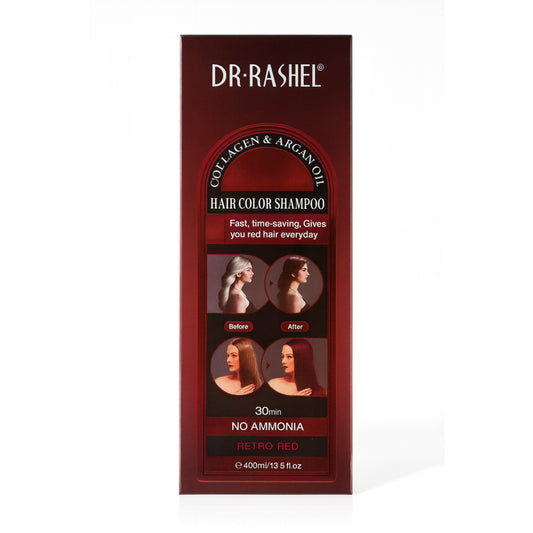 DR. RASHEL Collagen &amp; Argan Oil Hair Color Shampoo – Retro Red