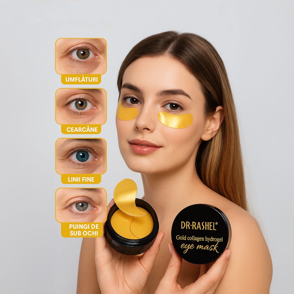 Plasuri hidrogel pentru ochi Dr. Rashel 24K Gold Collagen. DRL1473