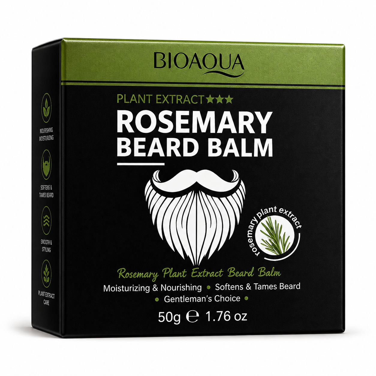 BIOAQUA ROSEMARY BEARD BALM – BALSAM PENTRU BARBĂ CU EXTRACT DE ROZMARIN, 50 G BQY5441