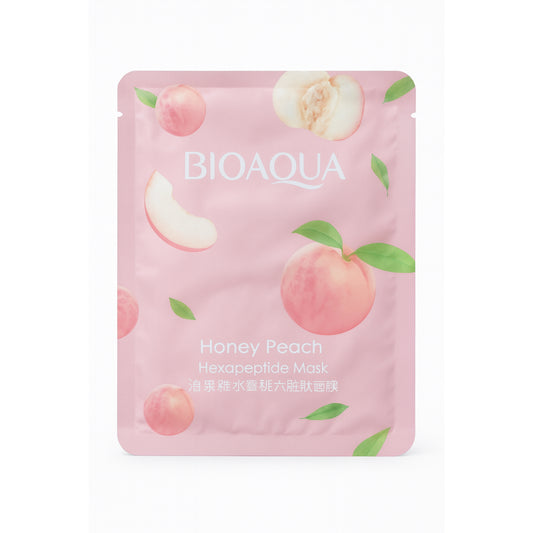 Masca facială Bioaqua  hidratantă cu piersică și hexapeptide BQY87549