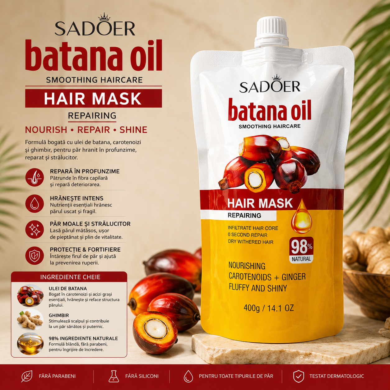 SADOER BATANA  HAIR MASK - MASCA DE PAR BATANA