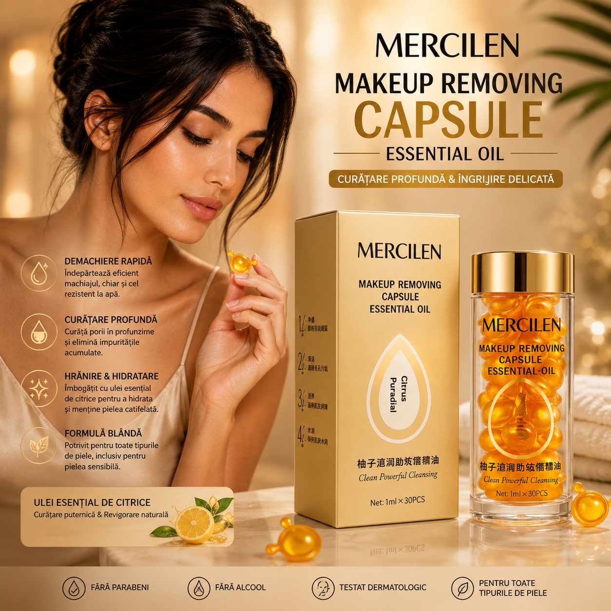 Mercilen – Capsule demachiante cu ulei esențial 1 ml x 30 buc.  MXL1223