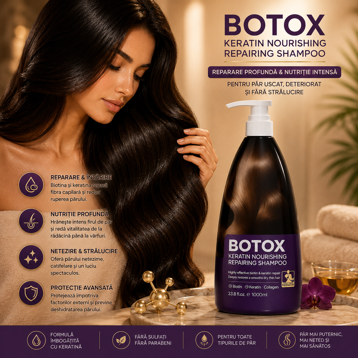 Sampon BOTOX  KORMESIC reparator si hranitor cu keratina  1000 ml KMC66053