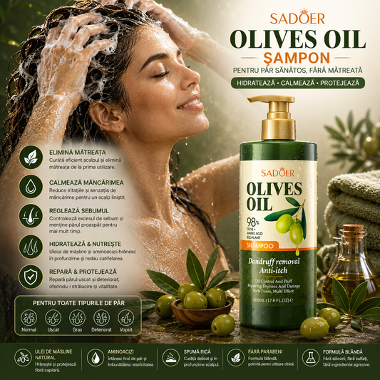 Sampon SADOER anti-matreata cu ulei de masline si amino acizi 500ml.  SD00699