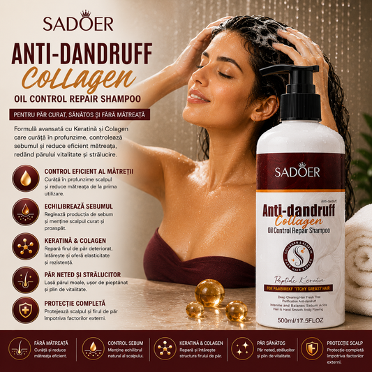Șampon anti-mătreață îmbogățit cu colagen Sadoer 500 ml SD39767