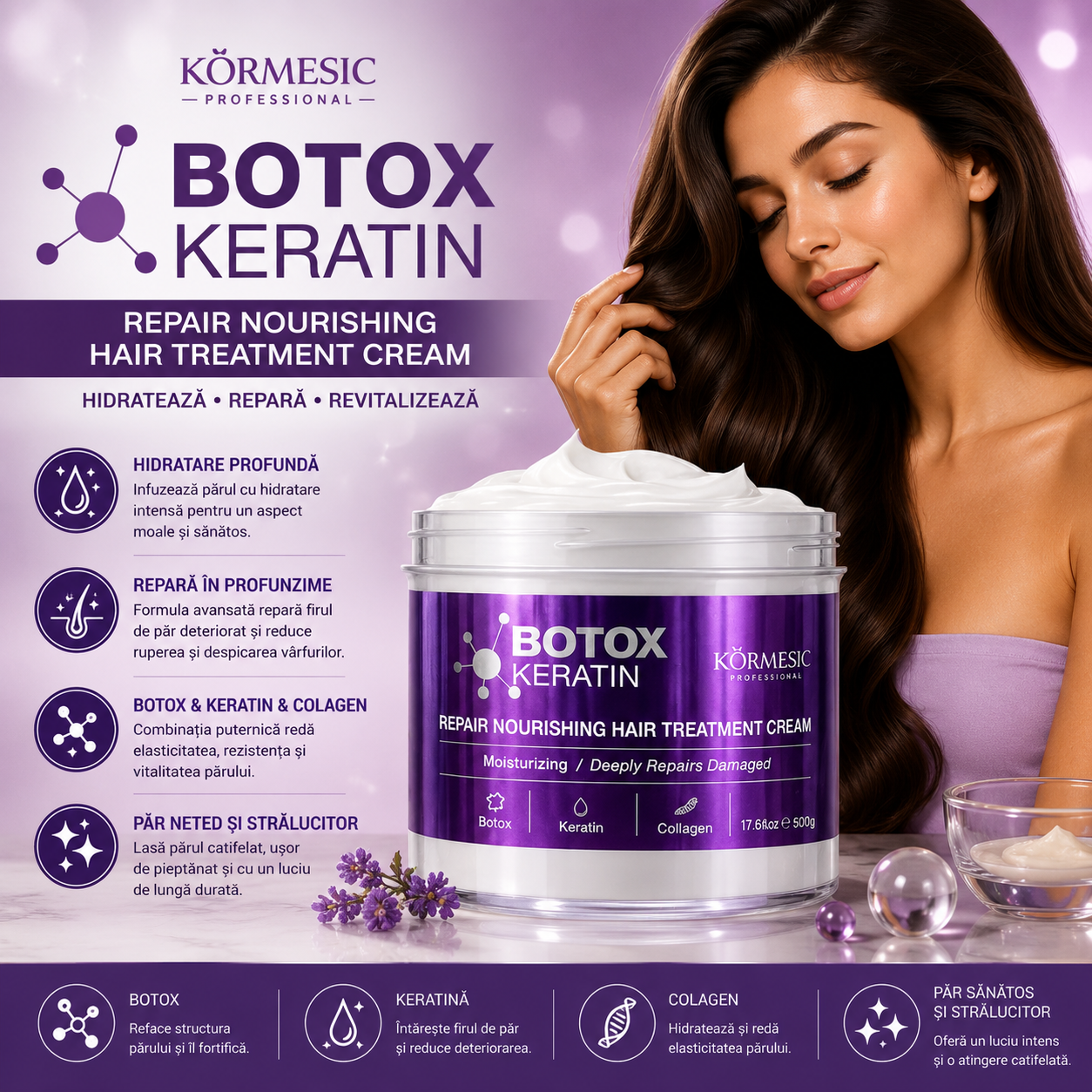 KORMESIC PROFESSIONAL – BOTOX KERATIN Подхранващ крем за коса 500 гр. KMC798221