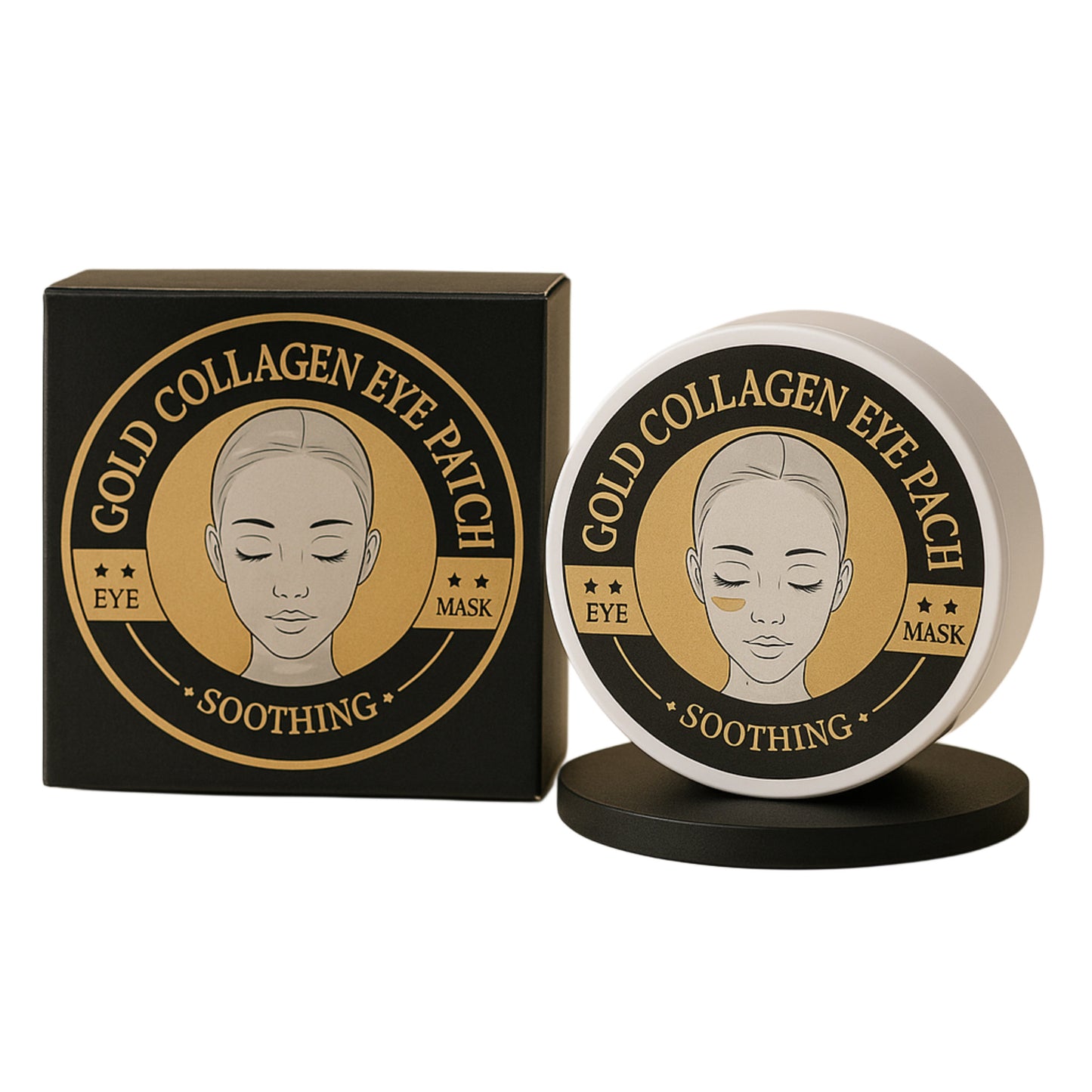 Set of 60 Premium Hydrogel Eye Patches with Gold, Spirulina and Hydrolyzed Collagen, Wokali Eye Patch WKL HA-3015