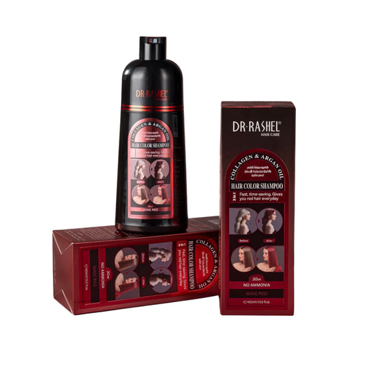 Șampon Colorant DR.RASHEL cu Colagen și Ulei de Argan -DRL-1960– Wine Red 400 ml
