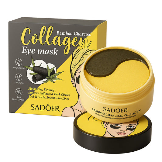 Set 60 Plasturi Hidrogel cu COLAGEN si Carbuni de Bambus SADOER Premium pentru Ochi Hidrateaza si ferma zona ochilor efect Anti-rid si inpotriva Cearcanele negre SD95282