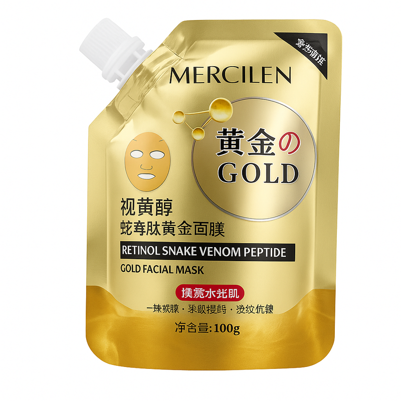 Mercilen peel-off facial mask with retinol, snake venom peptide and gold particles, 100 g MXL1438