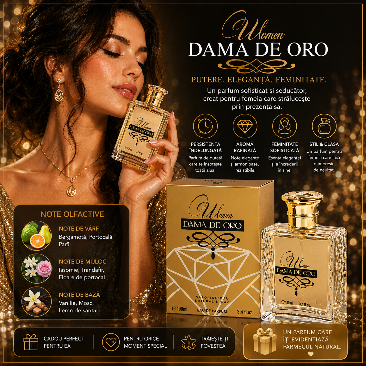V.V.LOVE DAMA DE ORO EAU DE PARFUM PENTRU FEMEI 100 ML VL8901-11
